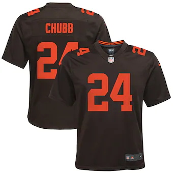 youth nike nick chubb brown cleveland browns alternate game